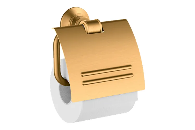 Тримач туалетного паперу настінний з кришкою Axor Montreux, Brushed Gold Optic 42036250 зображення 1