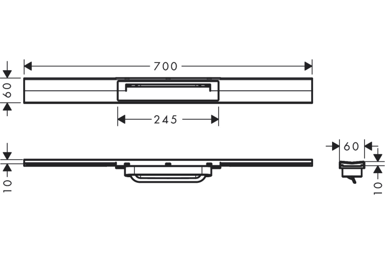Верхня частина "RainDrain Flex" для душового трапу 700 мм Brushed Stainless Steel (56043800) image 2