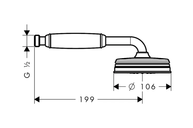 Ручний душ Montreux, Brushed Gold Optic 16320250 зображення 2