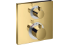Термостат прихованого монтажу Ecostat Square, запірно-перемикаючий вентиль, 2-ох режимний (15714990) Polished Gold  зображення 1