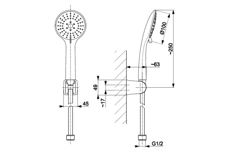 Душовий набір MOZA gold, 841-220-31 зображення 3