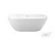 Ванна акрилова вільностояча NAVIA 160х80 з сифоном клік-клак та декоративною накладкою в білому кольорі