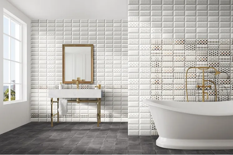 Колекція білої керамічної плитки BUMPY від MAINZU CERAMICA. Фото 2