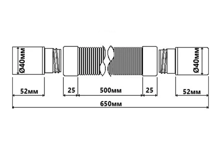 Труба розтяжна універсальна 40х40х500 мм FLEXRP40 ZE2 зображення 2