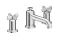 Змішувач Axor Archivio 30 Cross для умивальника на 3 отвори  Chrome 34024000