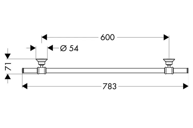 Тримач для рушників настінний Axor Montreux 783 мм, Brushed Gold Optic 42060250 зображення 2