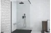 Кабіна walk in AVEO BLACK 120x195: скло прозоре, чорний профіль, тримачі хромовані 120 см зображення 2