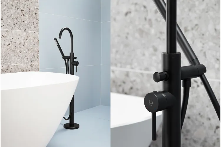 Змішувач для ванни вільностоячий МОЗА black 5035-510-81 image 5