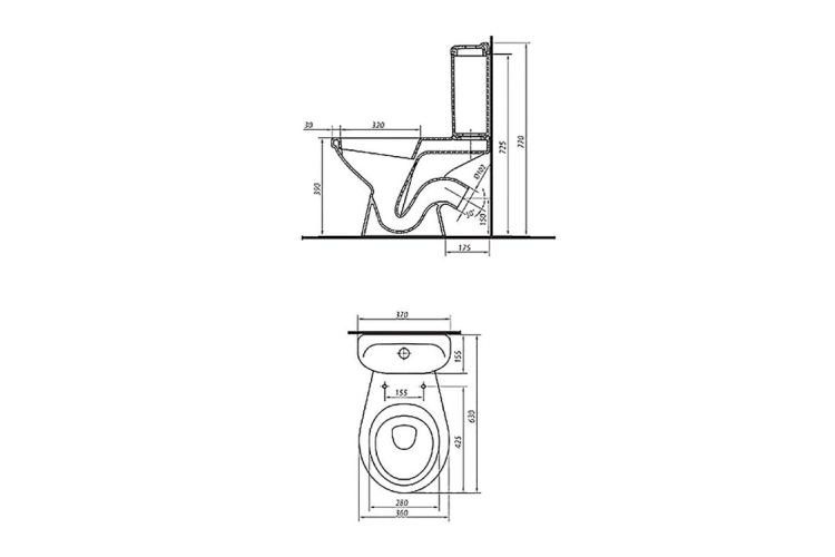 Унітаз-компакт IDOL: 3/6 + косий злив + нижній підвід + поліпропіленове сидіння 1903300U зображення 2