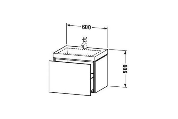 L-CUBE Комплект шафа з умивальником 60х48 см (LC6916O1818) білий матовий image 3