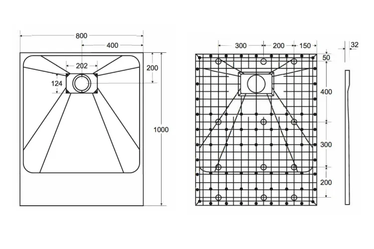 Піддон прямокутний VEXO 100х80 білий + сифон зображення 5