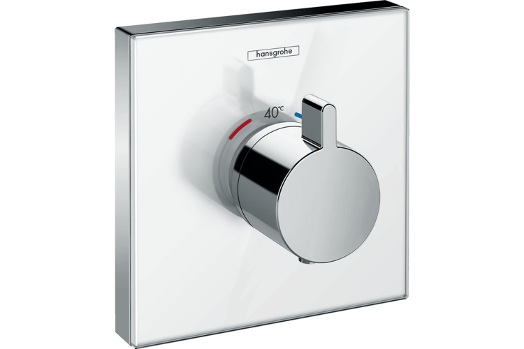 Термостат прихованого монтажу ShowerSelect Glass Highﬂow White/Chrome (15734400) зображення 1