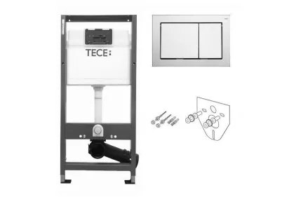 Комплект Інсталяції TECE base 4 в 1 / клавіша хромована глянцева (9400006)