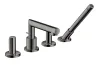 Змішувач Axor Uno на край ванни 4 отвори виступ 152мм, Polished Black Chrome (45444330) зображення 1