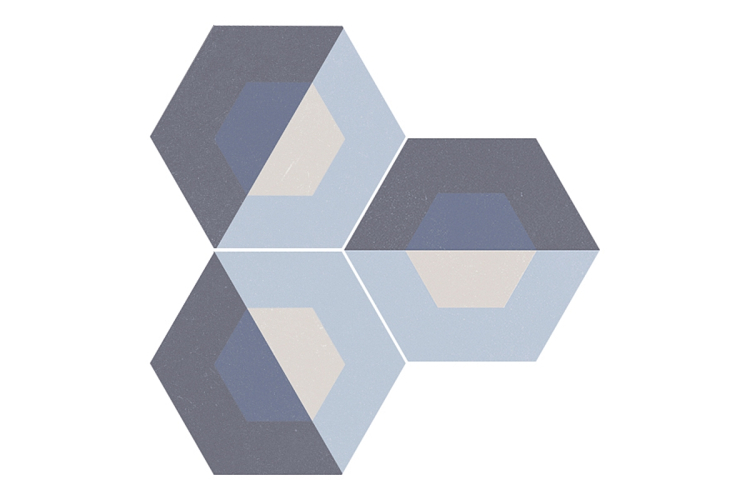 G-7230 CUBE BLUE NATURAL HEXAGON 11MM 25x29 (шестигранник) (плитка для підлоги і стін) image 2