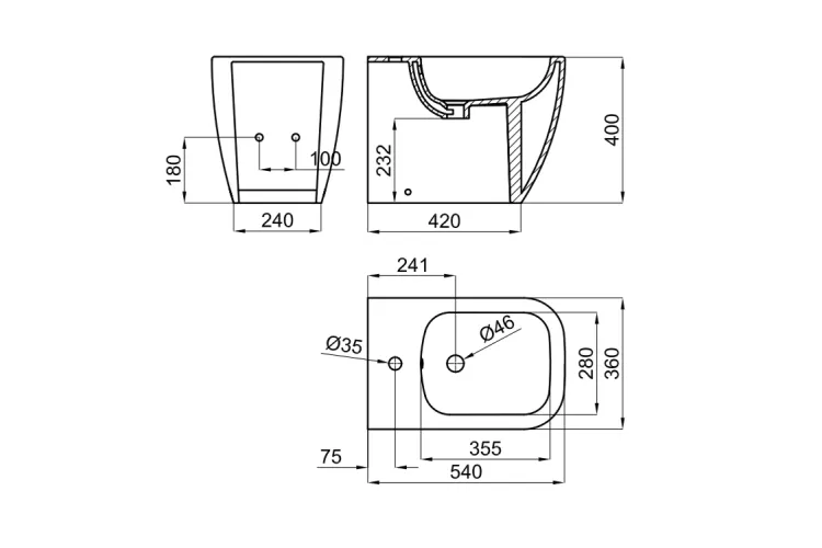 LOUNGE, Біде підлогове, з кріпленням, white (100373118) зображення 2