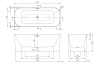 Ванна FINION Duo Freestanding 1700x700 Led DesignRing Quaryl Gold  (UBQ177FIN7A300V101) зображення 2
