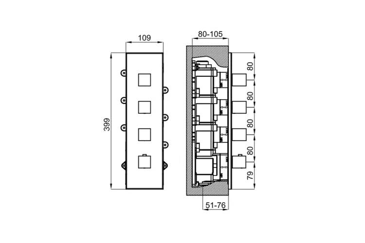 OXO, Зовнішня частина термостата на 3 виходи, brushed titanium (100282718) image 2