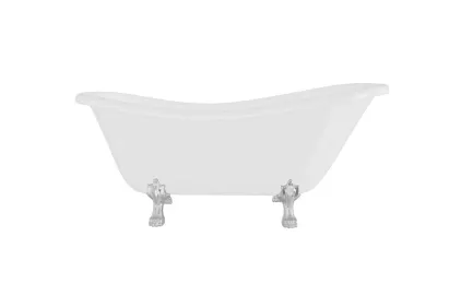 Ванна акрилова OTYLIA ретро 160х77 з 2 отворами (злив і перелив), з ногами золото, без сифона