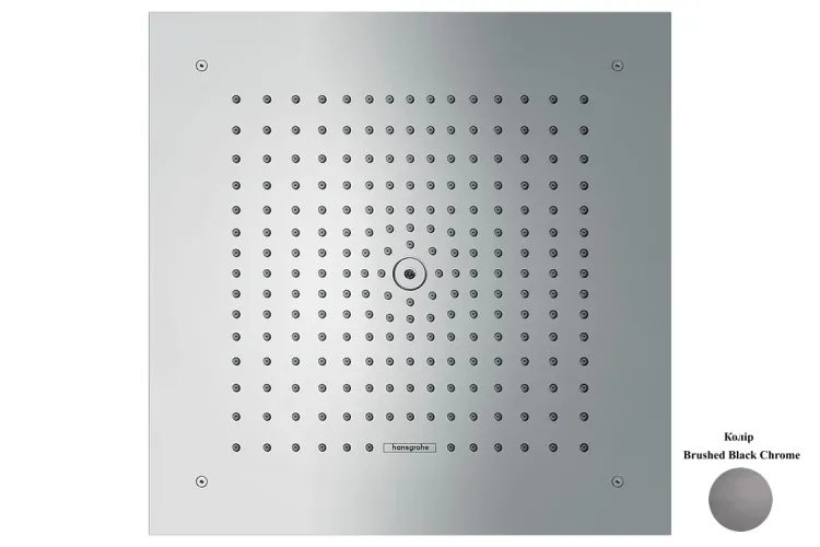 Верхній душ  Raindance E 400х400 1jet вбудований EcoSmart 9 l/ min, Brushed Black Chrome (26253340) image 1