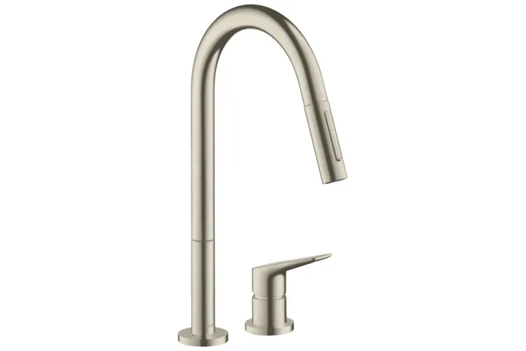 Змішувач Axor Citterio М 220 для кухні на 2 отвори з витяжним виливом, Brushed Nickel (34822820) зображення 1