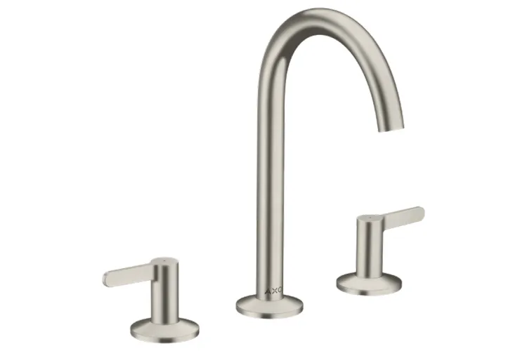 Змішувач AXOR One 170 для умивальника на 3 отвори з д/к push-open. Stainless Steel Optic (48050800) зображення 1