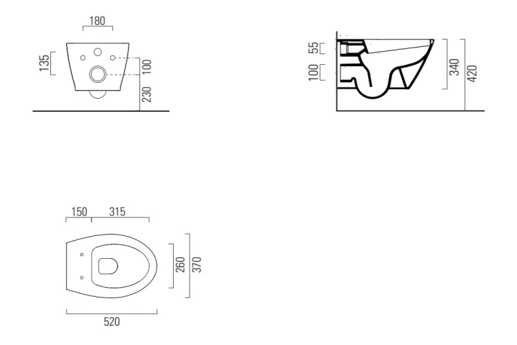 Унітаз підвісний MODO New з сидінням дюропласт slim, s/c, з кріпленням, глянцевий білий image 3