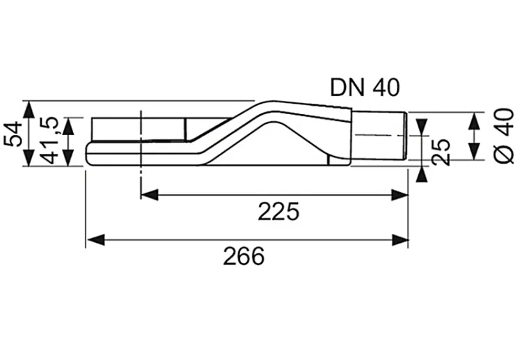 Cифон Drainline 0.5 л/сек: горизонтальний відвід DN40 TECE (650004) image 2