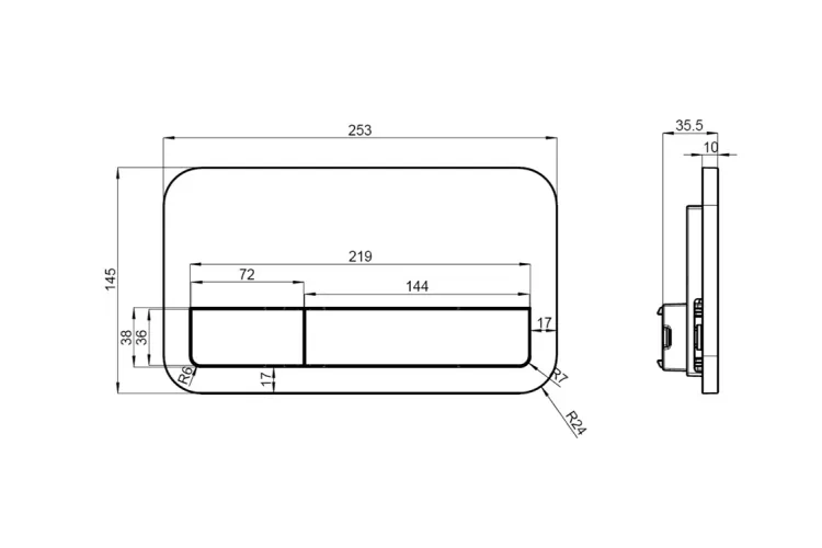 Кнопка змиву VICONNECT E200 пластик, хром матовий (92249069) image 4