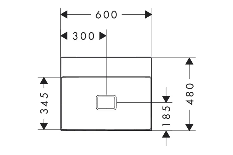 Умивальник Xevolos E 600/480 без отвору, без переливу, SmartClean White (61093450) image 6