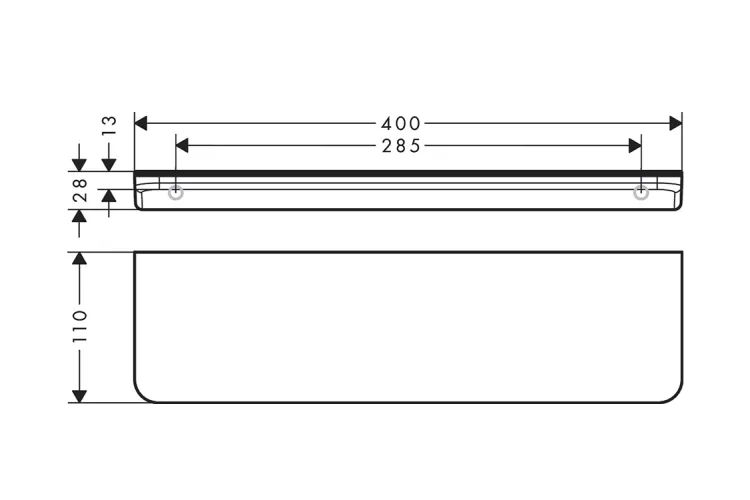 Поличка 40.0/34.0х11.0 см Axor Universal Circular, Chrome (42844000) зображення 2