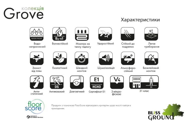 Вінілова підлога SPC Grove SILVAN 4+1mm 121.92х18.3 BlissGround зображення 5