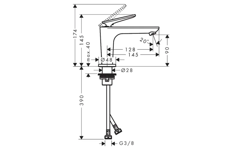 Змішувач Axor Citterio C 90 CoolStart для умивальника, Brushed Red Gold (49020310) зображення 2