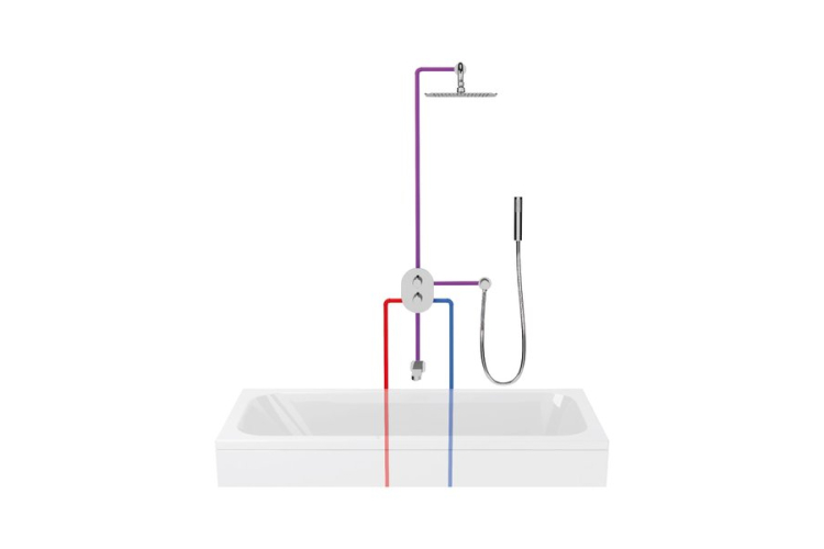 Термостатичний змішувач ванна/душ прихованого монтажу  Хром трьохрежимний для R-box multi  CR 067.00  X070075 зображення 3