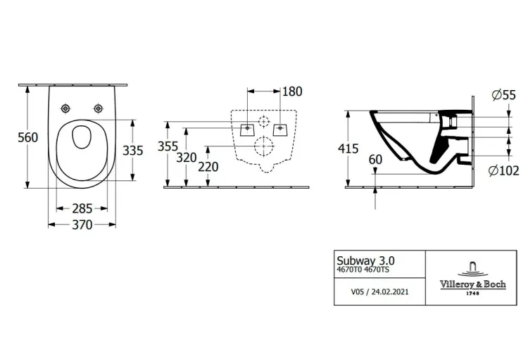 SUBWAY 3.0 Унітаз підвісний Rimless TwistFlush 56 см + сидіння 8M42S101 (4670TS01) image 5