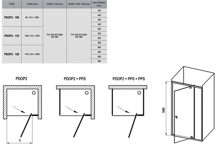 Душові двері PIVOT PDOP2-120 Transparent, колір білий-хром (03GG0100Z1) image 4