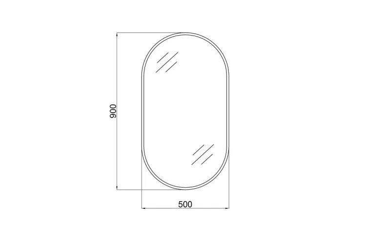 Qtap Scorpio Дзеркало 500х900 овальне, LED, Black зображення 5