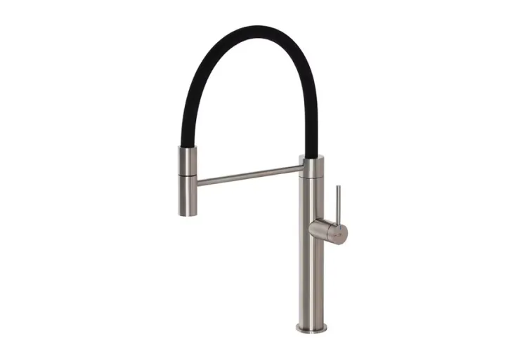 ROUND INOX, Змішувач кухонний з витяжним виливом, brushed stainless (100284536) image 1