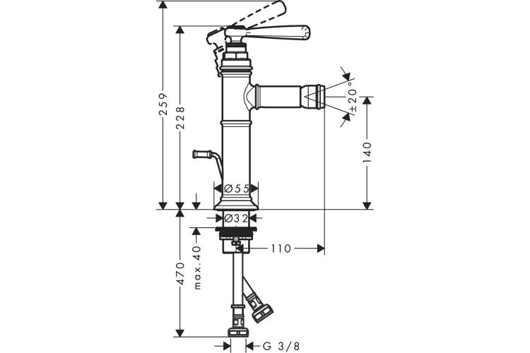 Змішувач Axor Montreux для біде Lever 16526930 Polished Brass image 2