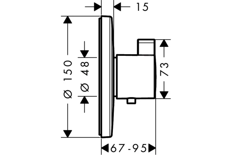 Термостат прихованого монтажу Ecostat S Highﬂow (15756000) image 2