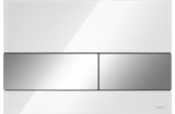 Панель змиву для унітазу TECEsquare, скло біле, кнопки хром глянцевий (9240802)