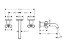 Змішувач Axor Archivio 160 Cross для умивальника зі стіни на 3 отвори, Stainless Steel Optic (34033800) зображення 2