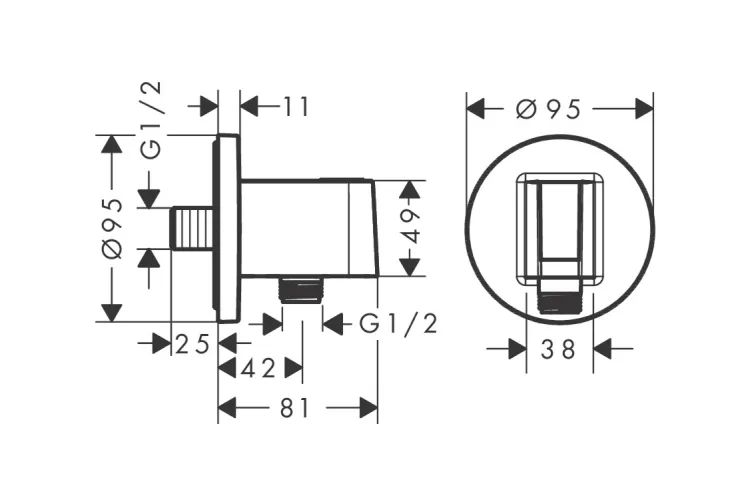 Шлангове під'єднання FixFit Porter S з тримачем, Chrome (26888000) image 3