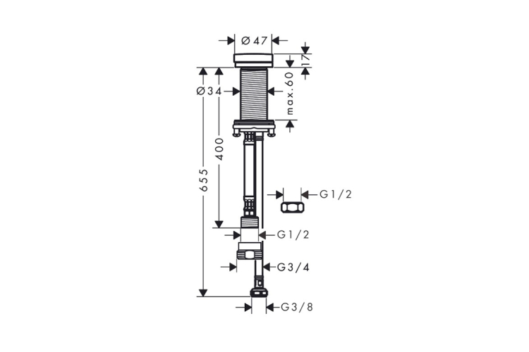 Запірний вентильTalis M54 прихованого монтажу для кухонних стільниць (72841800) image 2