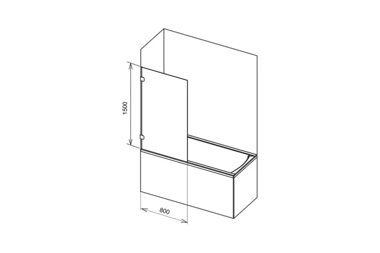 Шторка для ванни BVS1-80 Transparent хром 7U840A00Z1 зображення 3