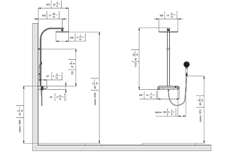 Душова стійка BALANS THERM 1167 h з термостатом та ручним душем, хром (100170240) зображення 3