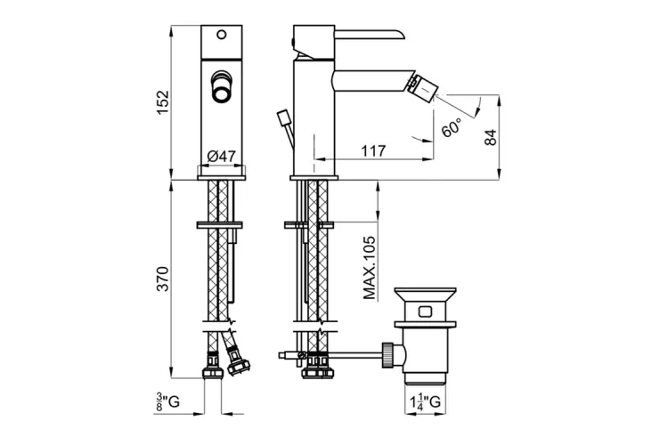 ROUND, Змішувач для біде, chrome (100208370) image 4