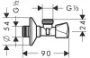 Вентиль під'єднання кутовий  E 1/2 - 1/2 " (13903000) зображення 2