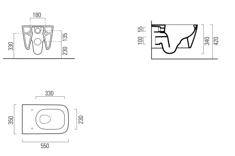 Унітаз підвісний NUBES з сидінням дюропласт slim, s/c,з кріпленням, глянцевий білий image 5
