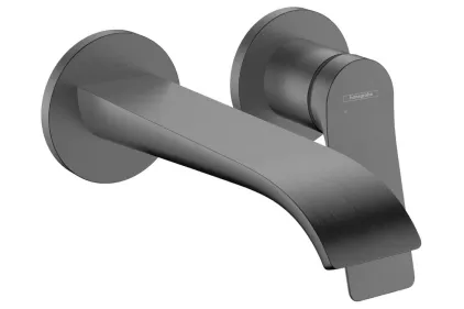 Змішувач Vivenis 195 для умивальника зі стіни, Brushed Black Chrome (75050340)